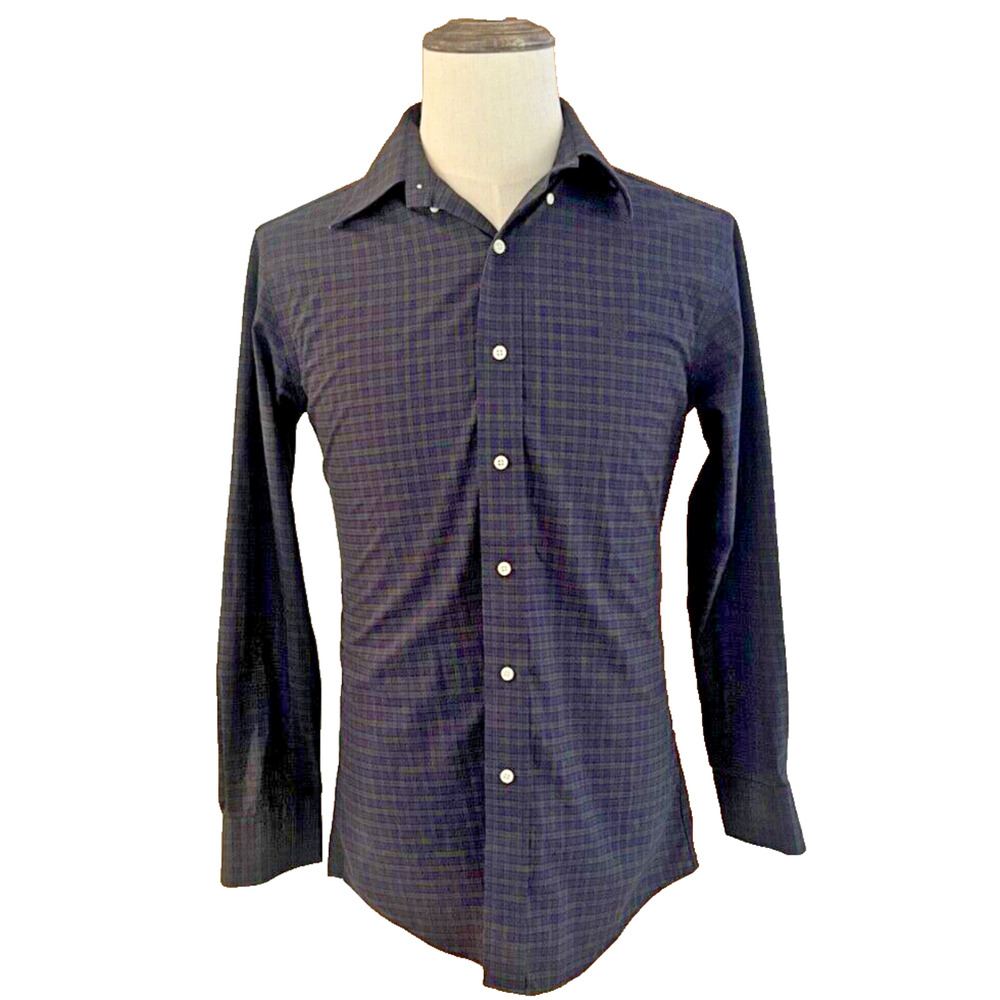 Lauren Ralph Lauren Slim Fit Dress Shirt Blue Green Plaid Non Iron Men’s 15 32/3 - Picture 2 of 8